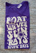 Boat waves sun rays river days