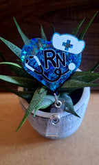 Blue RN Heart (Badge Reel)