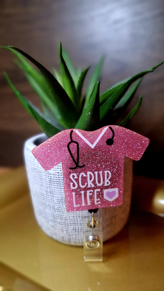 Scrub Life (Pink Shirt) (Badge Reel)