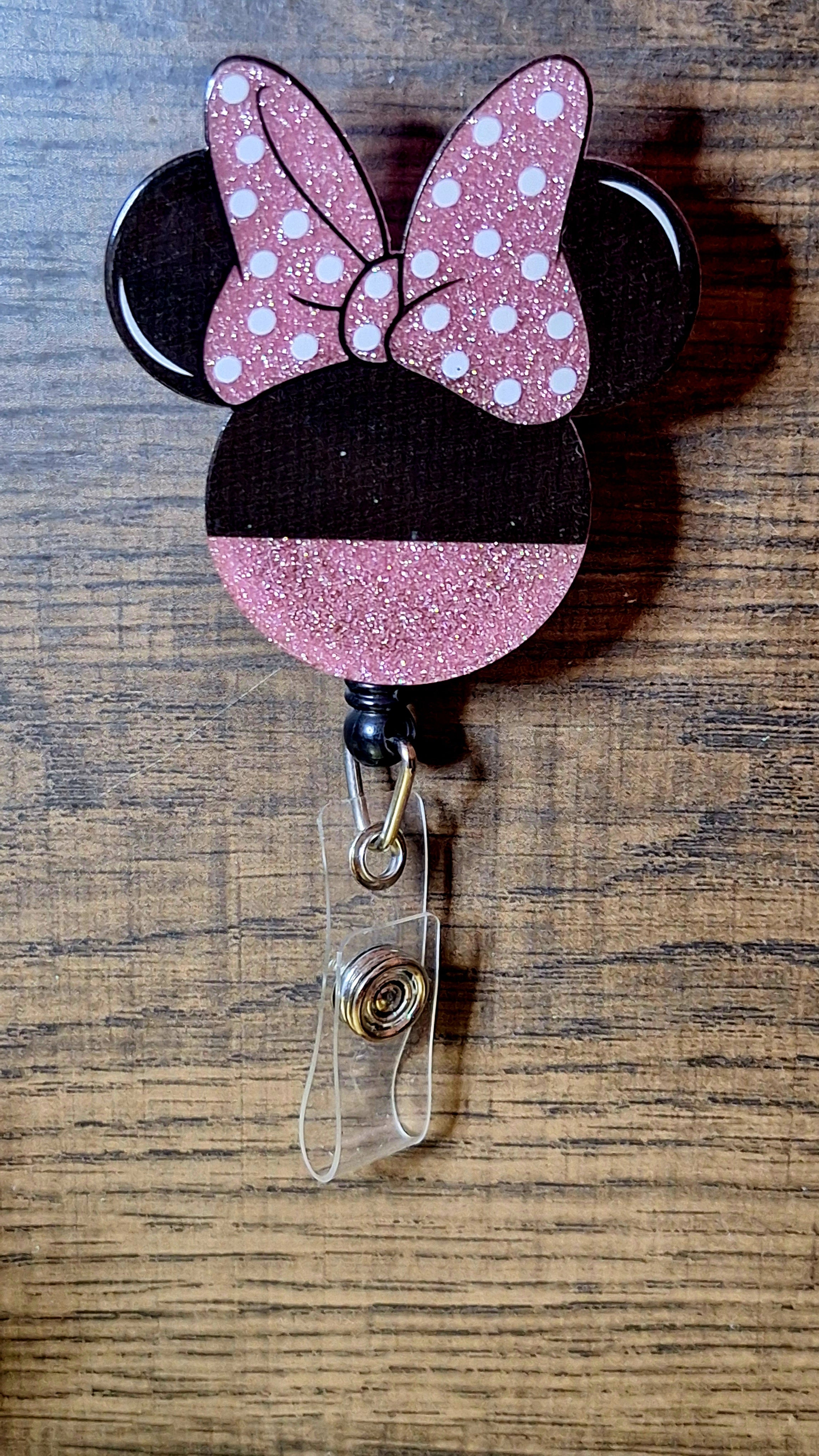 Minnie Mouse Head ( Badge Reel)